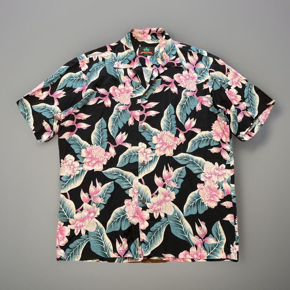 VTG Pineapple Juice Hawaiian Shirt Made In USA Mens Large Multicolored Floral